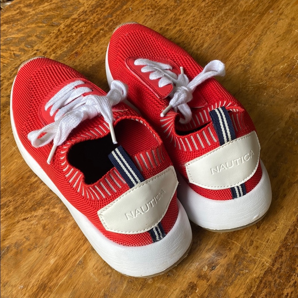 Nautica Red / White Sneakers Athletic Casual